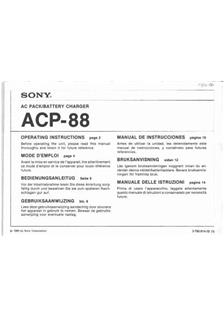 Sony ACP 88 manual. Camera Instructions.